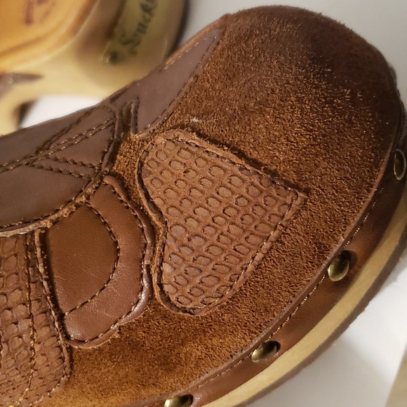 LUCKY BRAND LEATHER/SUEDE PEACE SIGN CLOGS SZ 7 NEW - Picture 10 of 16